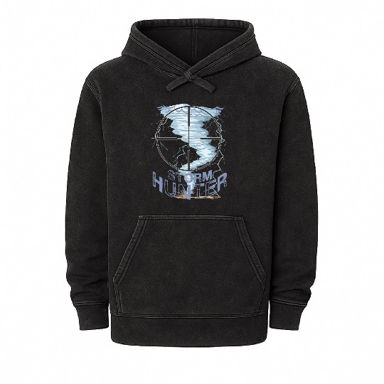 Weather Tornado whirlwind Storm Hunter cool design Mineral Wash Hoodies