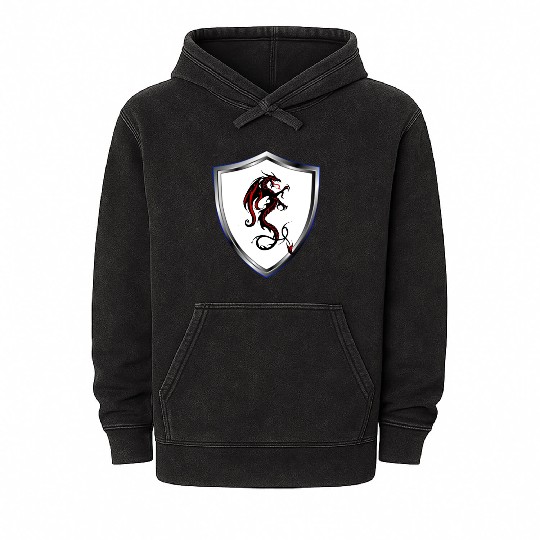 dragon Mineral Wash Hoodies with dragon design