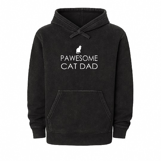 Pawsome Cat Dad, Cat, Cats, Cat Dad, Cat Mineral Wash Hoodies