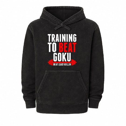 Training To Beat Goku Mineral Wash Hoodies