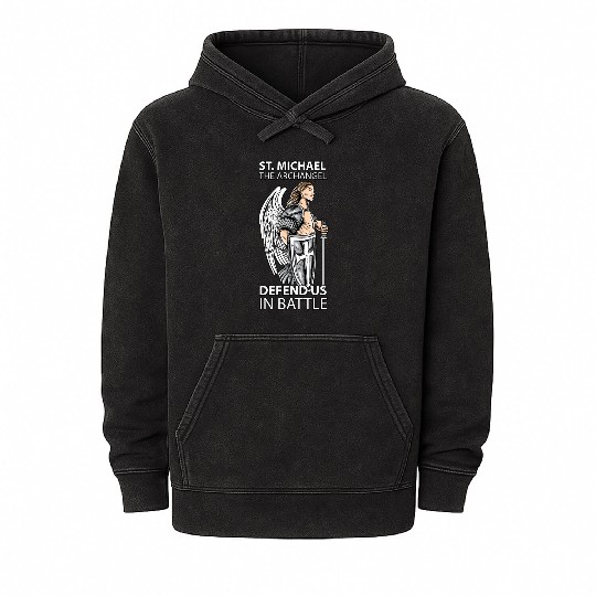 St Michael the Archangel Saints Angel Catholic Mineral Wash Hoodies