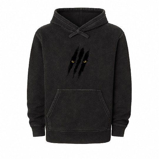 Black Panther Scratch Mineral Wash Hoodies