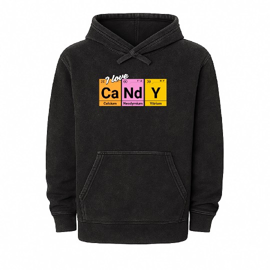 Candy love periodic table of elements Mineral Wash Hoodies