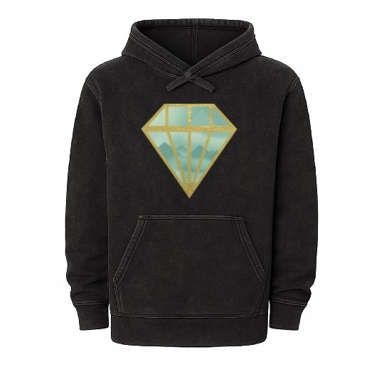 Golden Indie Diamond shape Mountain Mineral Wash Hoodies