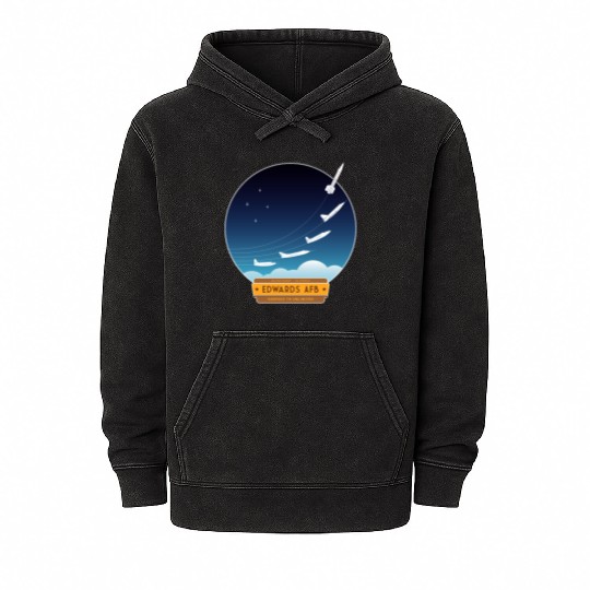 Edwards Air Force Base - yellow and brown logo Mineral Wash Hoodies