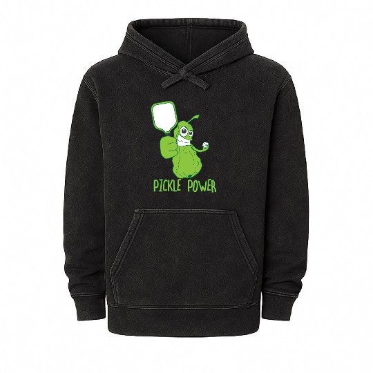 Pickleball Funny Pickle Power Mineral Wash Hoodies