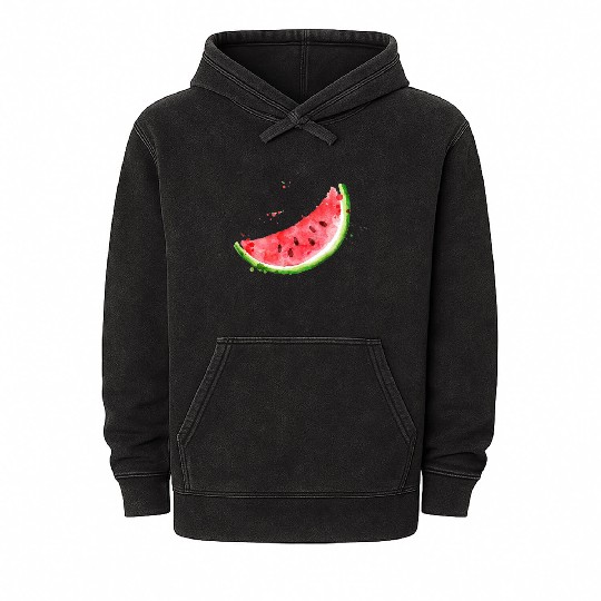 Image: Watercolor, Watermelon Mineral Wash Hoodies