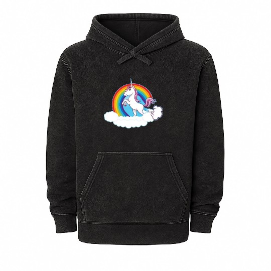 Rainbow Unicorn Love Mineral Wash Hoodies
