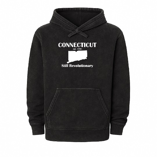 connecticut est 1788 Still Revolutionary Mineral Wash Hoodies