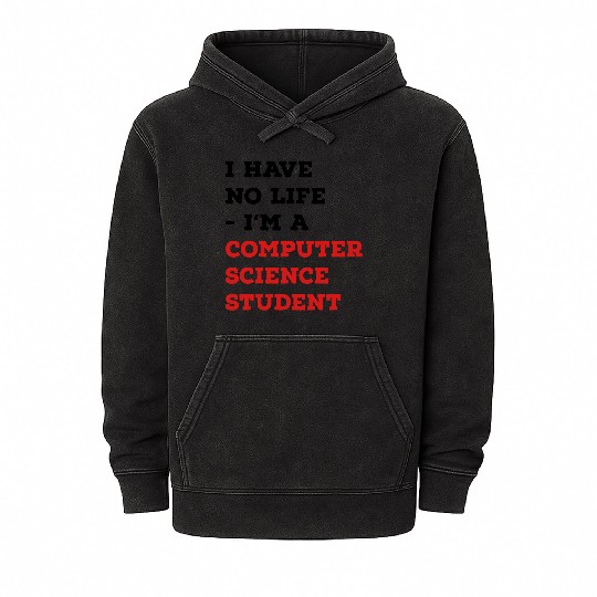 computer science student Mineral Wash Hoodies