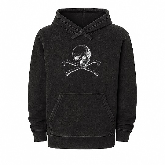 Skull and Crossbones Mineral Wash Hoodies