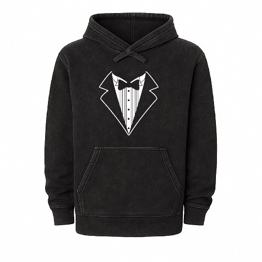 Tuxedo Mineral Wash Hoodies-Tux Mineral Wash Hoodies-Groomsmen Gifts, Groomsmen
