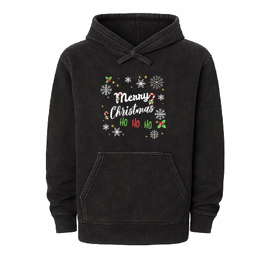 Merry Christmas Mineral Wash Hoodies