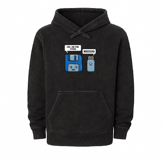 Floppy Disc USB Data Nerd Computer Science Gift Mineral Wash Hoodies