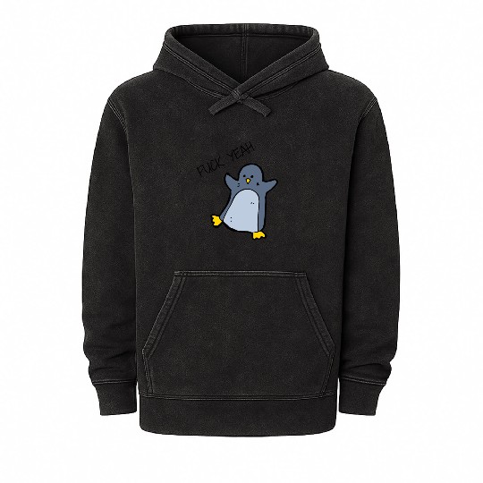 Fuck Yeah Penguin Mineral Wash Hoodies