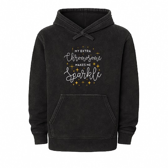 Down Syndrome Awareness Support Trisomy 21 Gift Mineral Wash Hoodies