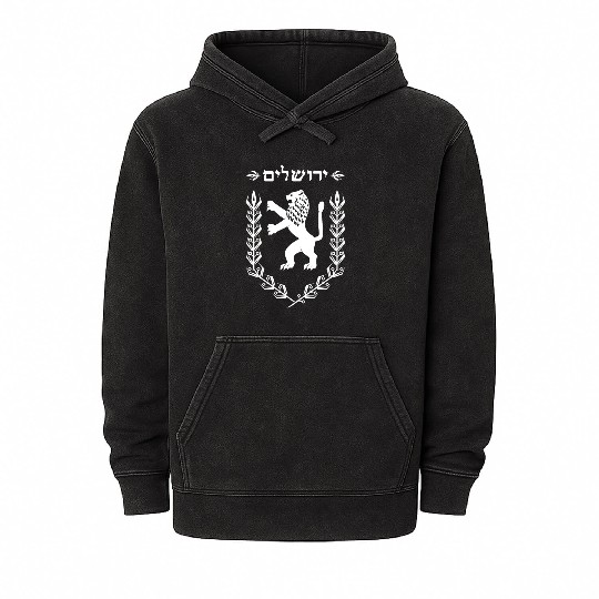 Lion Of Judah Jewish Pride Israel Flag Jerusalem Mineral Wash Hoodies