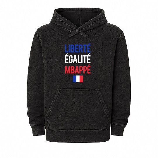 Liberte E galite Mbappe France Mineral Wash Hoodies