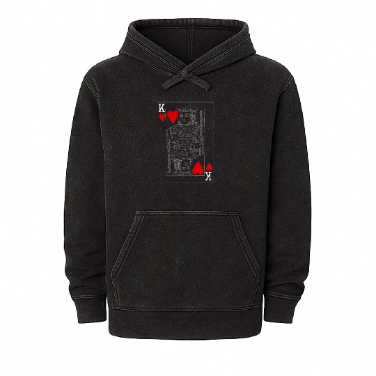 KING OF HEARTS PLAYING CARD Mineral Wash Hoodies