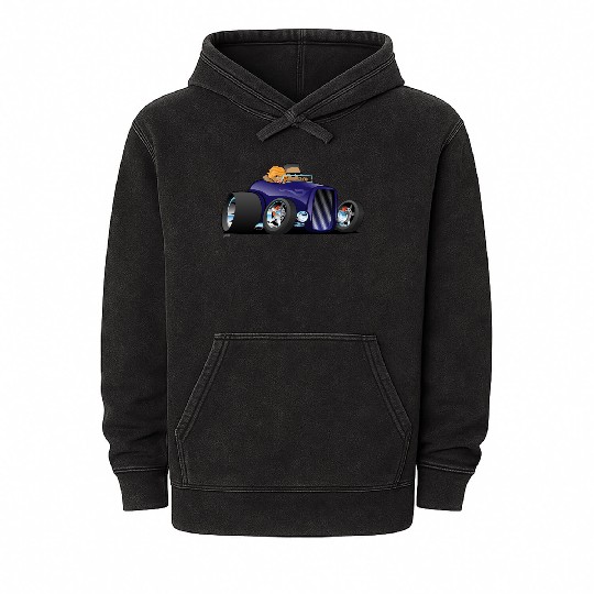Highboy hot rod deep purple roadster Mineral Wash Hoodies