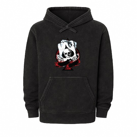 Scorched Ace Of Spades Poker Dice Skull Mineral Wash Hoodies