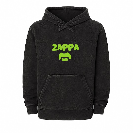 New FRANK ZAPPA Eccentric Rock Icon Logo 70s Men s Mineral Wash Hoodies