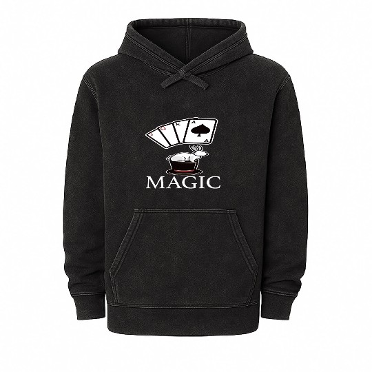 Magic Magic Magic Card Trick Mineral Wash Hoodies