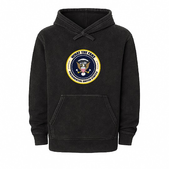 fake presidential seal Mineral Wash Hoodies