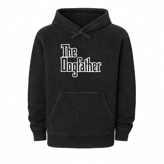 dogfather font1 Mineral Wash Hoodies