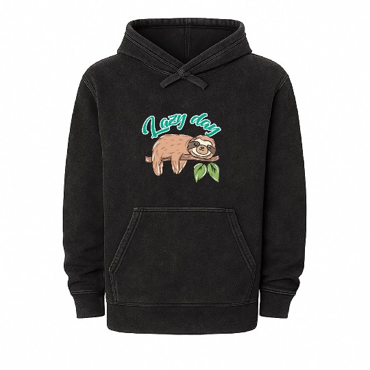 Sloth Animal Mineral Wash Hoodies