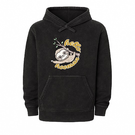 Sloth Animal Mineral Wash Hoodies