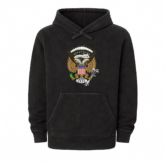Fake Presidential Seal 45 Es Un Titere Mineral Wash Hoodies