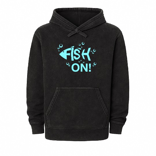 Fish on Fisherman Bone Gift Mineral Wash Hoodies