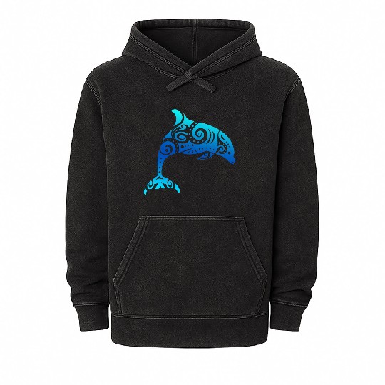 Maori Dolphin Polynesian T Tattoo Gift Idea Mineral Wash Hoodies
