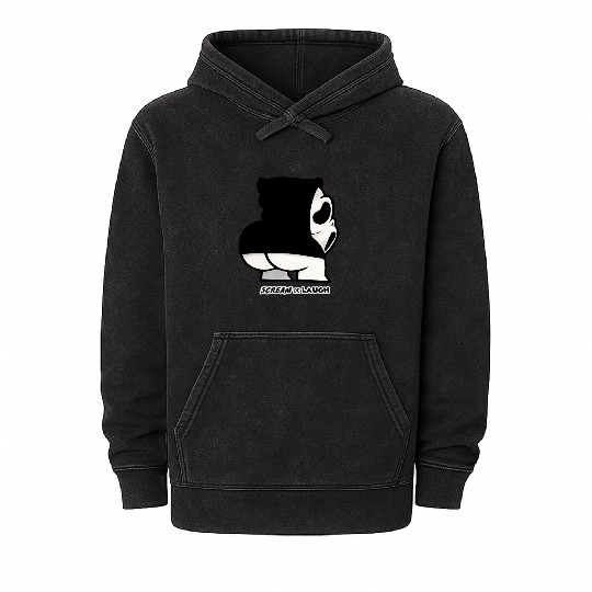 Ghost creature scream or laugh Mineral Wash Hoodies