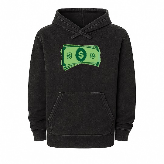 Dollar Money Dollars Cash Mineral Wash Hoodies