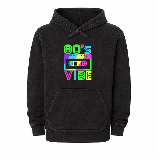 Retro Aesthetic Party Wear - 80s Vibe Mineral Wash Hoodies