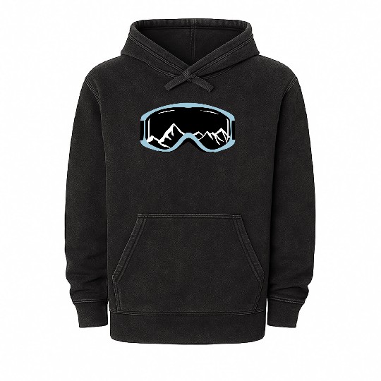 Skiing goggles and mountains Mineral Wash Hoodies