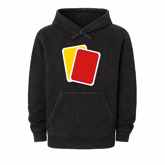 Red yellow card Mineral Wash Hoodies