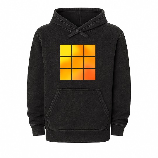orange yellow red abstract Mineral Wash Hoodies