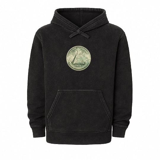 Illuminati Pi Great Seal 3.14 Pi Day Mineral Wash Hoodies