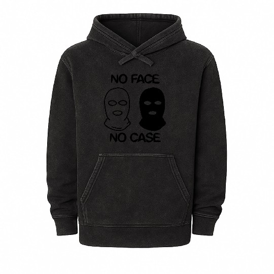 no face no case Mineral Wash Hoodies