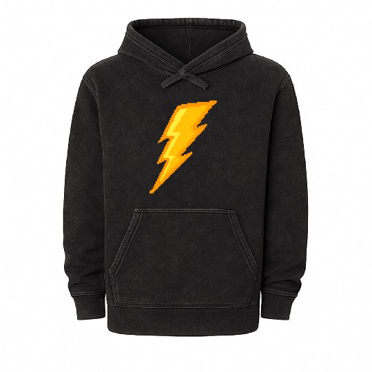 Lightning bolt Pixel Mineral Wash Hoodies