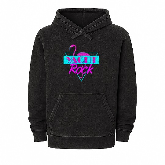 Yacht Rock Retro Flamingo Mineral Wash Hoodies