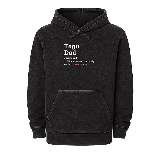 Tegu Dad Definition Cool Lizard Daddy Mineral Wash Hoodies