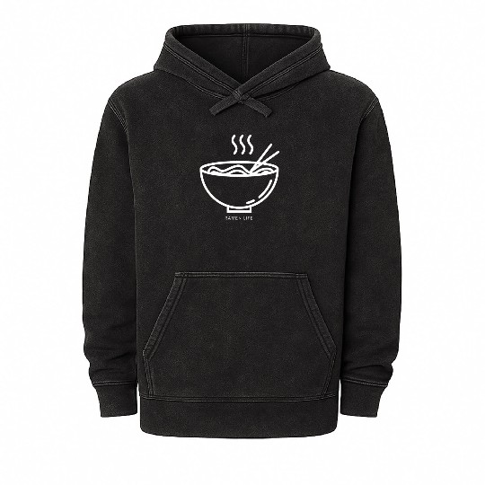 Ramen Noodle Bowl Japan Mineral Wash Hoodies
