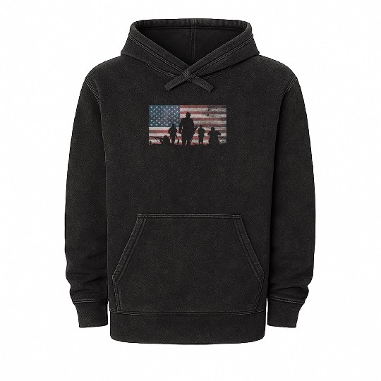 American Flag Thank Military Veteran's Day Mineral Wash Hoodies
