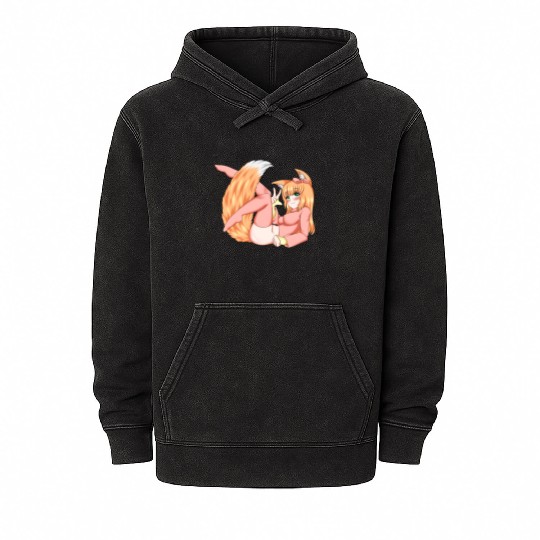 Foxy girl hen Manga Anime Waifu japanese sexy Mineral Wash Hoodies
