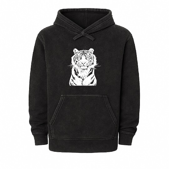 White Tiger Mineral Wash Hoodies