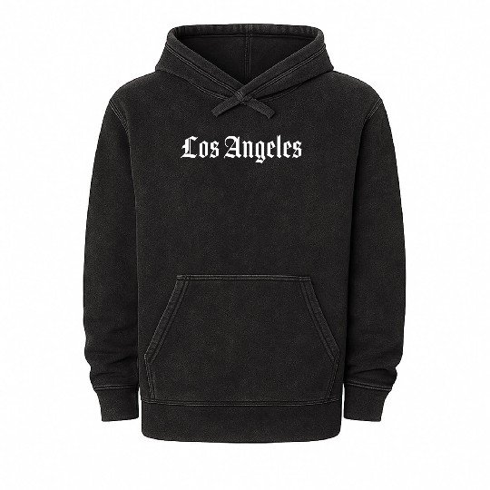 Los Angeles California Script Gift Mineral Wash Hoodies